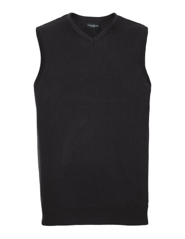 RUS-0R716M0-Men's V-Neck Sleeveless Knitted Pullover